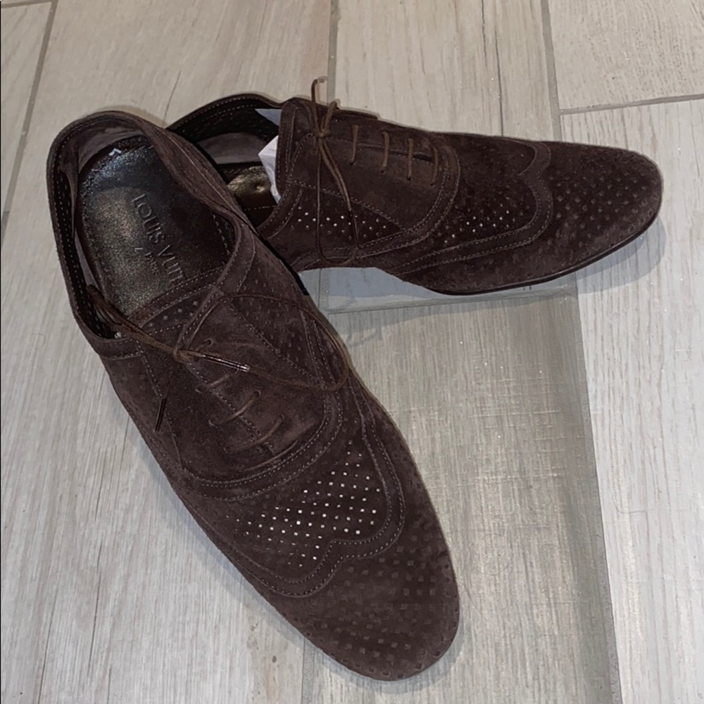 Men’s Louis Vuitton Brown Suede Saddle Shoe Sz 8